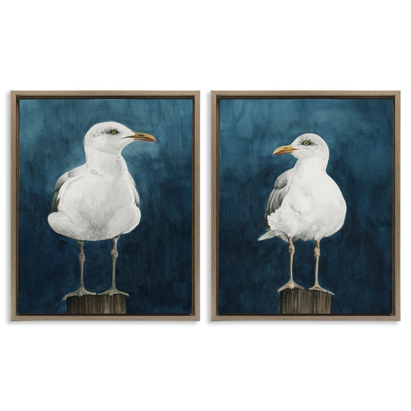 Ensemble de 2 toiles flottantes Seagull, Cadre flottant orme Montalcino, H 21 po x l 17 po