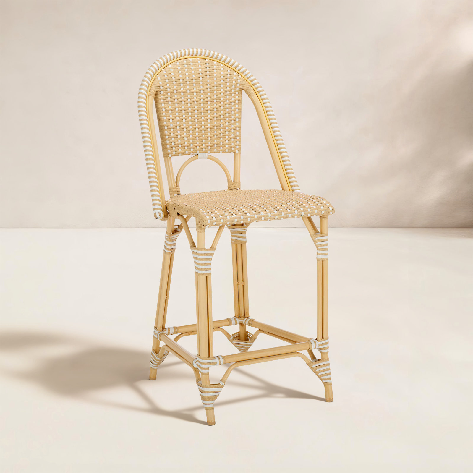 Kesa Patio Bar Stool, Coffee / White / Brown