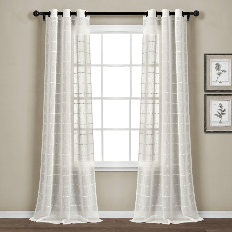 Paire de rideaux transparents Farmhouse, White, 38" W x 120" L