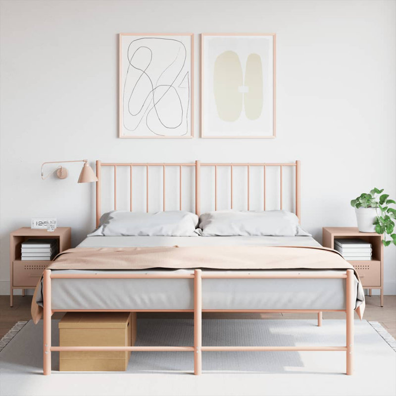 Bedside Cabinets 2 pcs 36x39x50,5 cm Steel, Pink