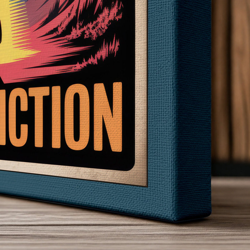 Stranger Than Fiction Retro - Wrapped Canvas, 24x16 - 61.0 x 40.6 cm, Teal Border