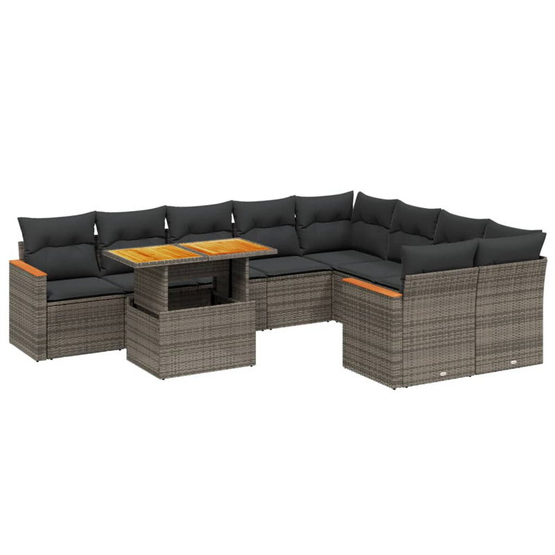Ensemble de canapé de jardin Vidaxl, Gris