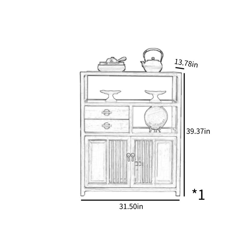 Simple Solid Wood Home Dining Accent Cabinet