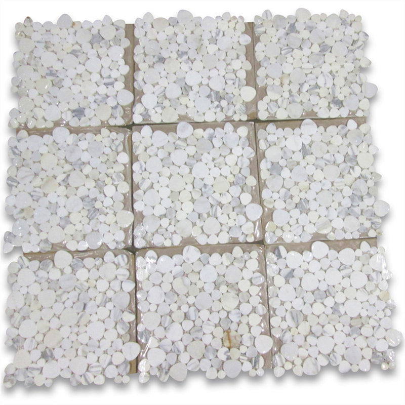 Calacatta 12" x 12" Marble Mosaic Tile, LIght Gray