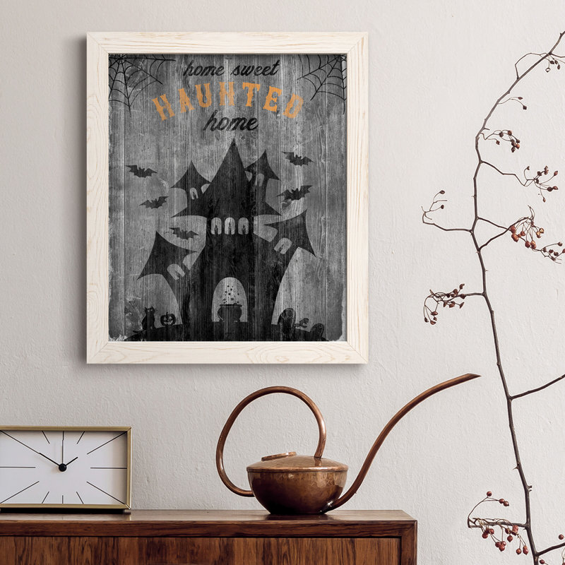 Haunted House - publicités encadrées sur toile, H 44 po x l 31 po x P 1 po, Blanc