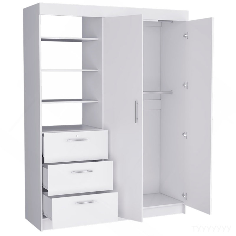 Armoire Rumanu, chambre à coucher, blanc, Blanc