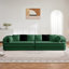 Canapé modulaire en velours 4 places Teddy | Sans assemblage, mousse haute densité, confort ergonomique | Très grand canapé vert pour le salon
