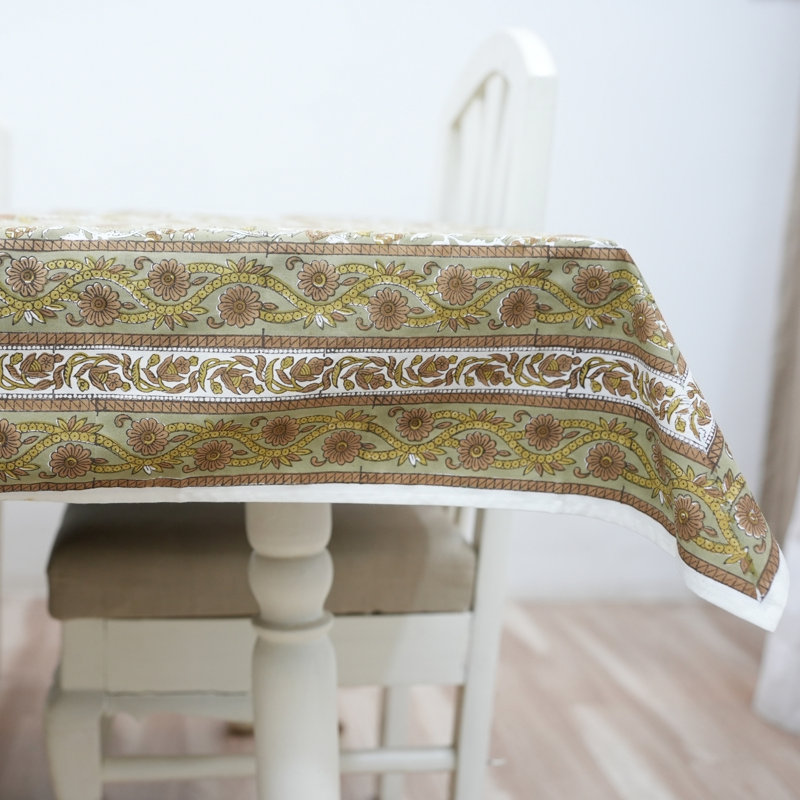 Earth Tones Table Cover – A Touch of Natural Grace for Your Table, Gopi, Brown, 60" W x 60" L