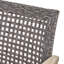 Patio gris avec sièges, structure en bois et accents de fer, extérieur durable en gris, siège tissé, accents de structure pour la longévité-971882923