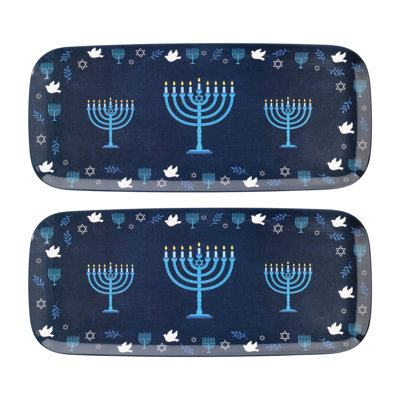 Anchill 15'' Hanukkah Melamine Serving Tray Set