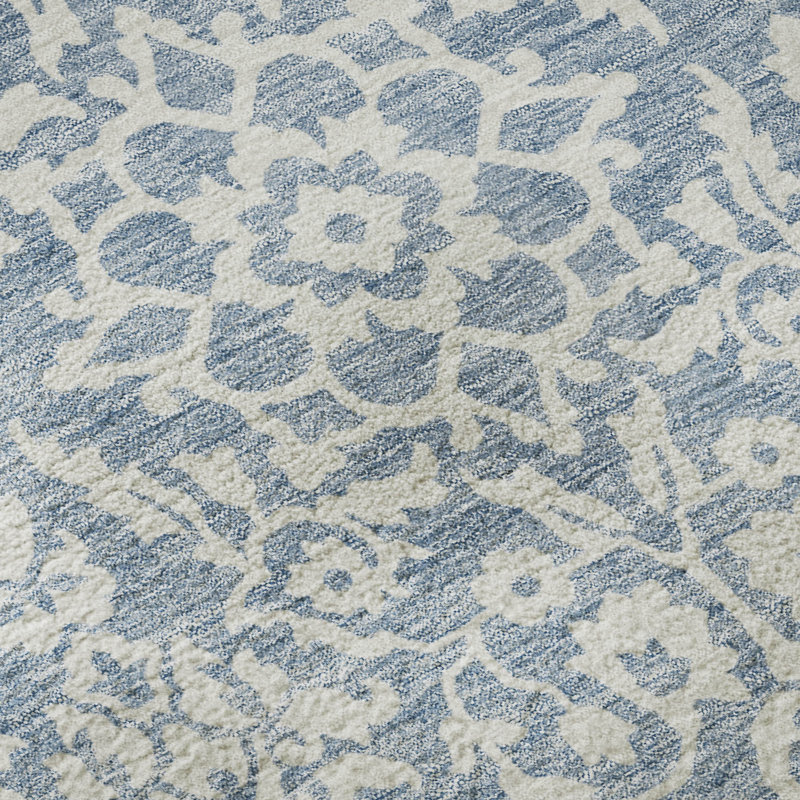Premium Machine Washable Prisco Denim Rug, Rectangle 1'8" x 2'6"