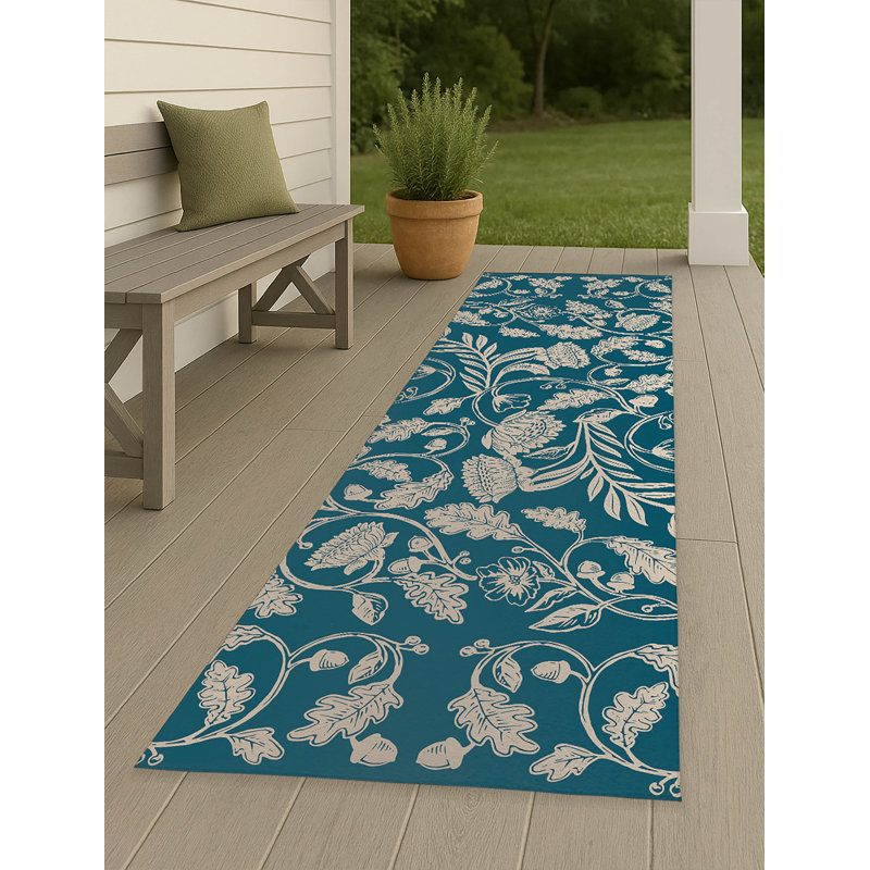 Autumn Vines Non Slip Outdoor Rug, Runner 2'6" x 8'