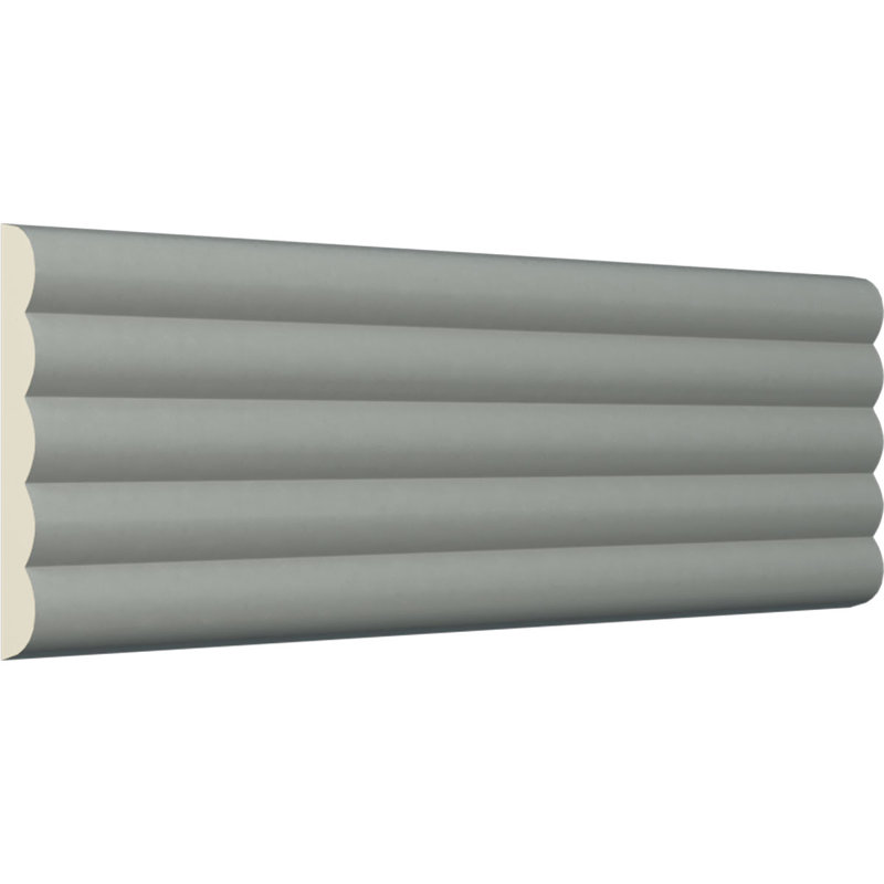 Gray Polyurethane Fluted Panel Moulding Sample, 12" x 3"