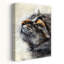 Curious Cat Gaze Contemporary Cat Portrait Wall Art Print 1 Piece Wrapped Canvas Wall Art-403357691