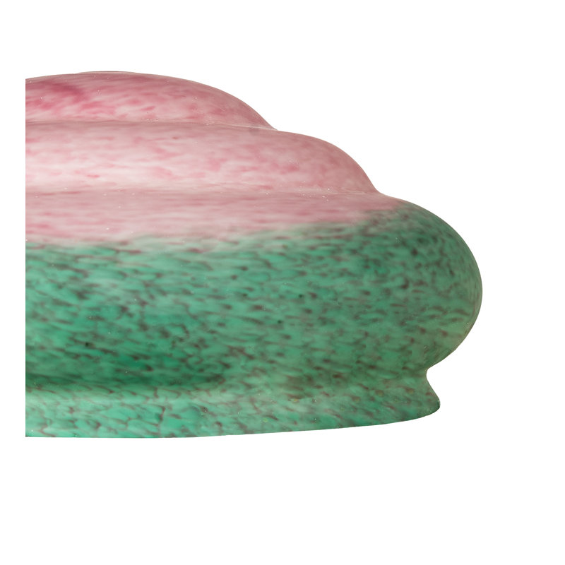 Dome Lamp Shade, Pink/Green, 6.5" H x 15" W x 15" D