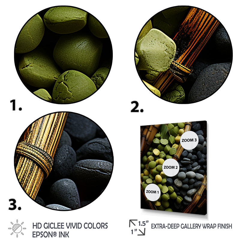 Tranquil Greenery Bamboo Oasis II - Art mural en bambou, Cadre flottant brun simple, H 32 po x l 16 po x P 1 po