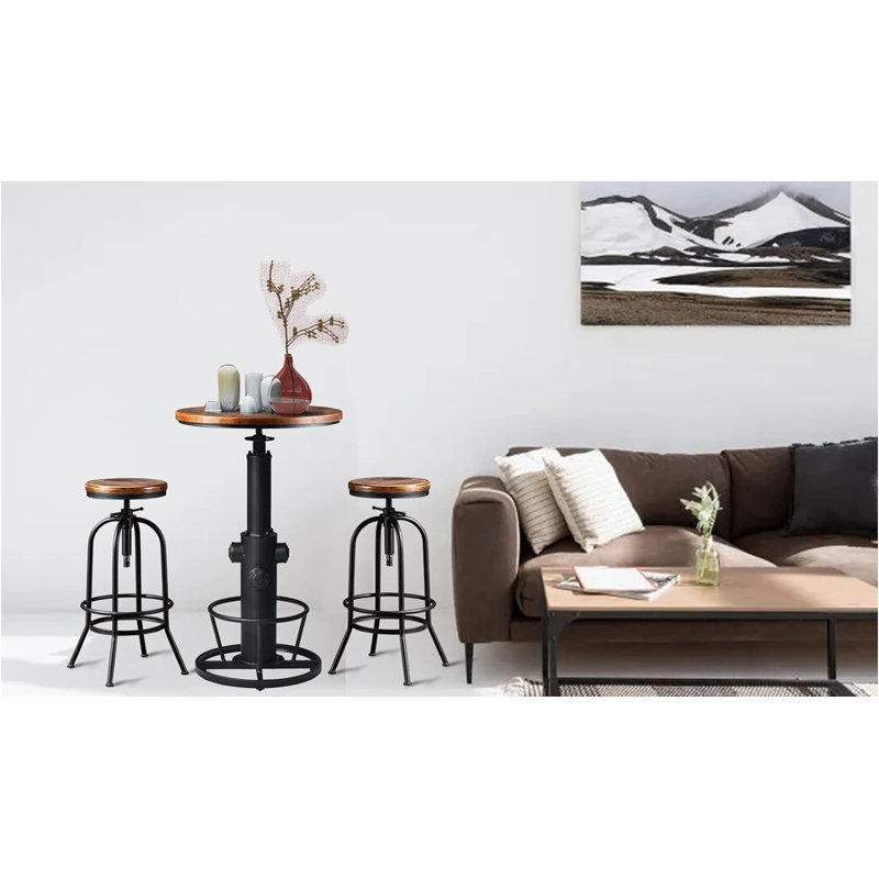 Roseboro 2 - Person Pine Solid Wood Top Four Leg Dining Set