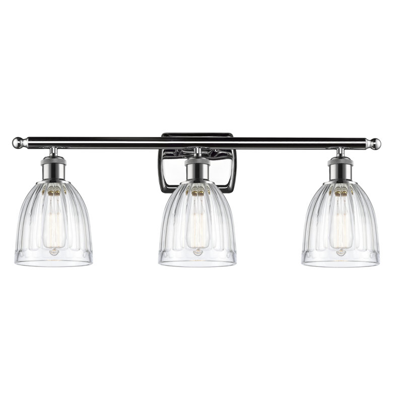 Dunder 3 - Light Dimmable Vanity Light, Clear, 6 Watt Vinage LED Bulb, Polished Chrome
