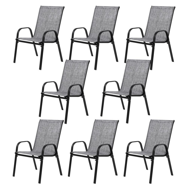 Chaise de camping (ensemble de 8), Gris