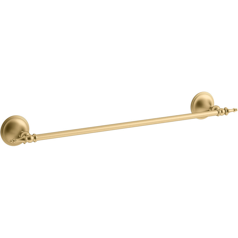 Decorative Towel Bar, Vibrant Brushed Moderne Brass, 24"W