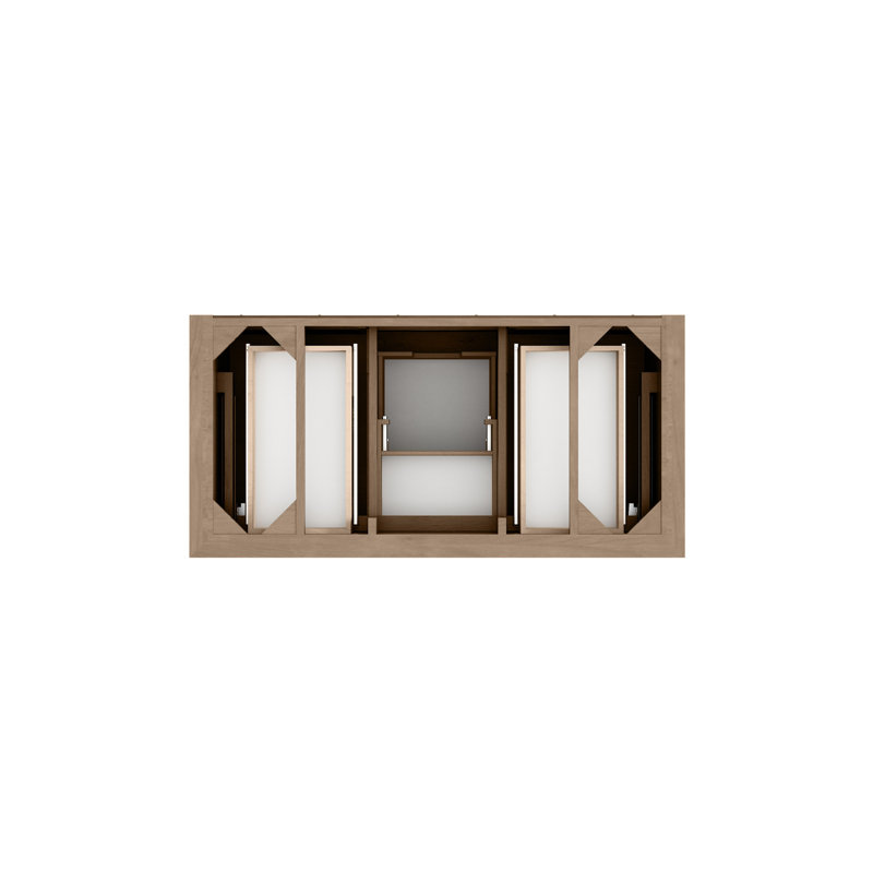 Brookfield 48'' W Single Vanity, White Zeus, Pecan, Widespread