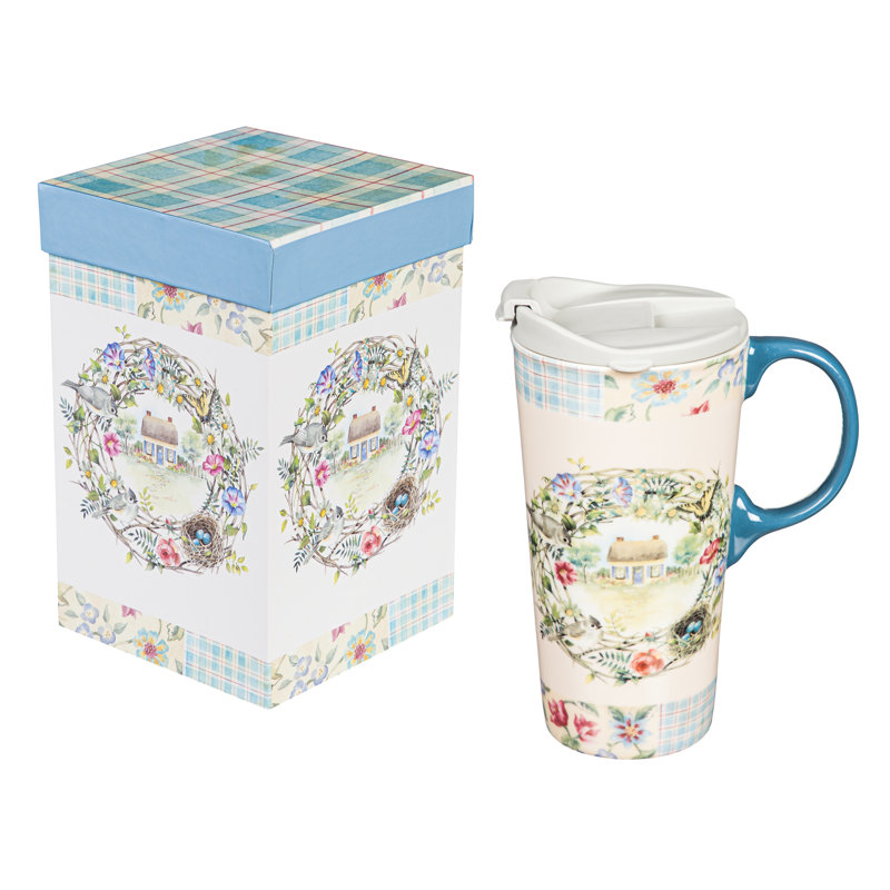 Rosalind Wheeler Aristteles 17oz. Ceramic Travel Mug
