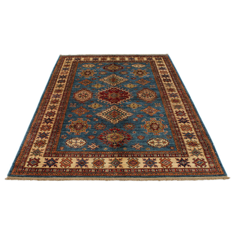 Tapis tribal Kazak 5 x 7 ivoire