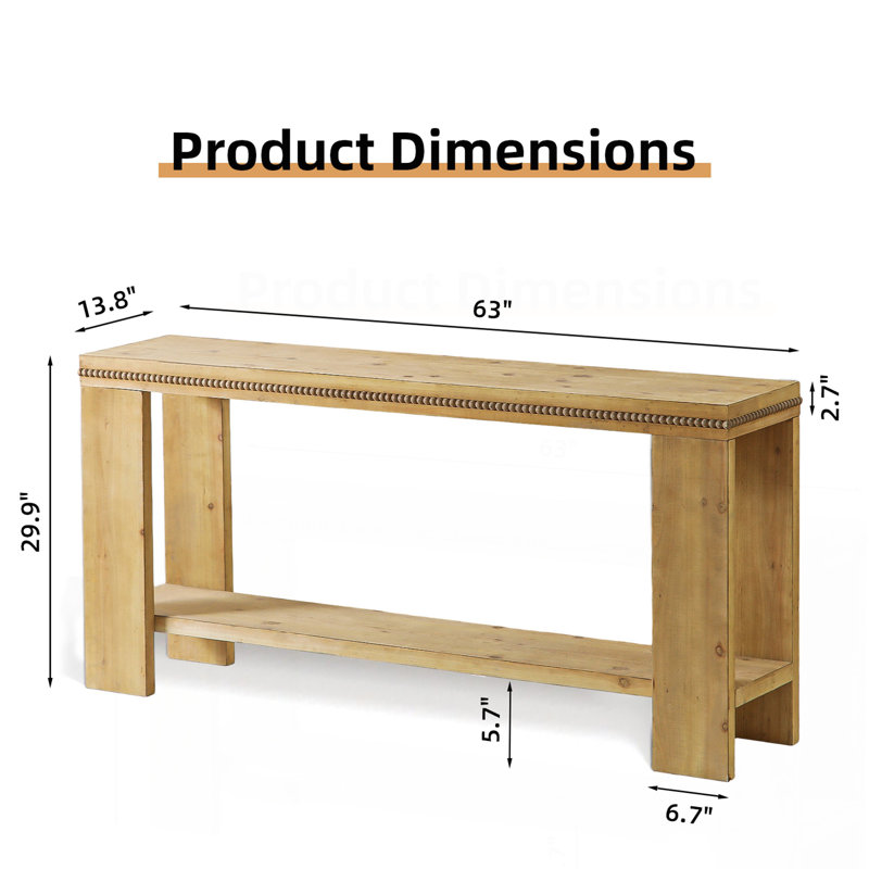 Console 63 "avec tablette de rangement Boho