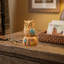 Figurine hibou en résine avec décorations turquoise style rustique du sud-ouest