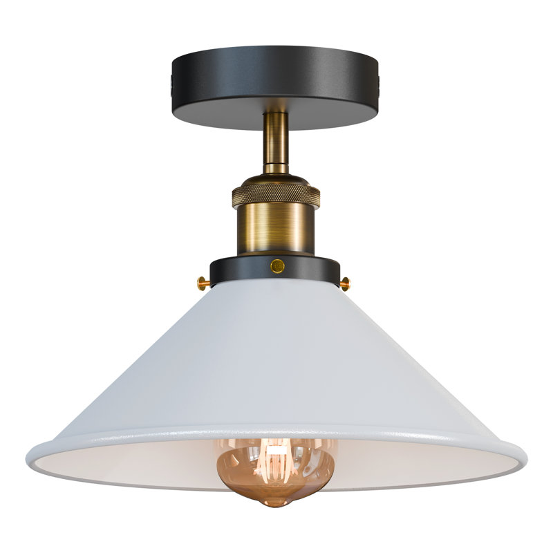 Semi Flush Mount, White, Black