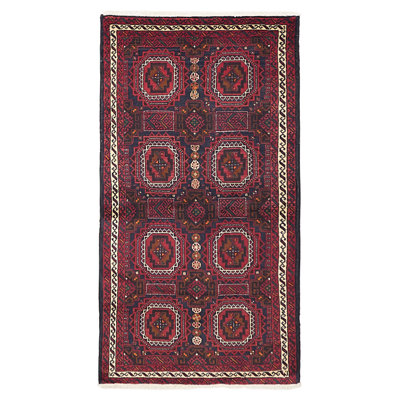 Teimani Navy, Red Rug 3'3" x 6'0"
