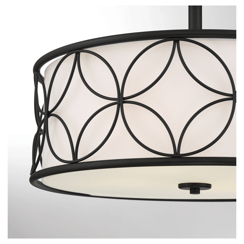 Baileyann 4-Light Ceiling Light In Matte Black, Black