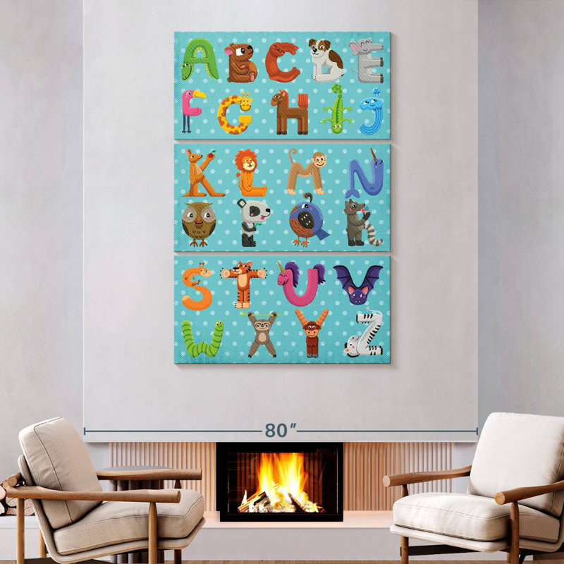 Animal Shaped Alphabet, 74" H x 48" W