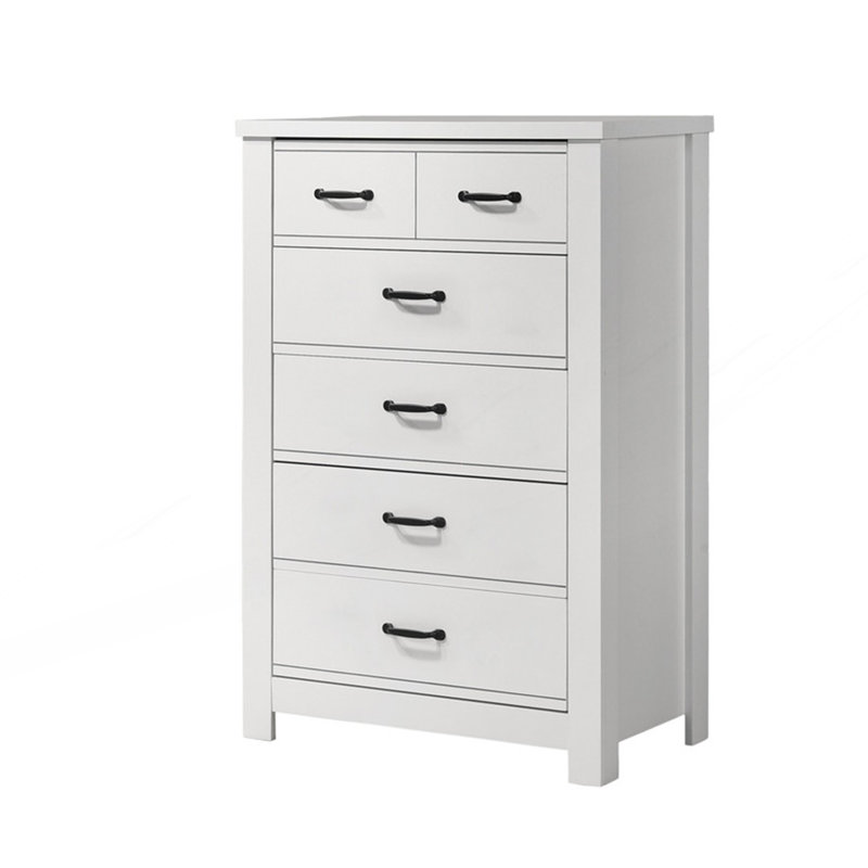 Commode 5 tiroirs avec poignées élégantes et rangement généreux