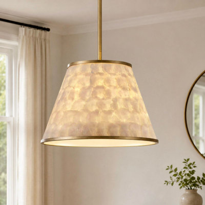 18" 1-Light Capiz Shell Pendant