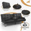 Siomarily 66'' Wide Faux Leather Convertible Upholstered Reclining Sofa with Cup Holder-30037856