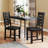 Dining Chair Set Of 4 With Rubber Wood Frame & Leaf-shape High Back For Kitchen-678294966-678294965