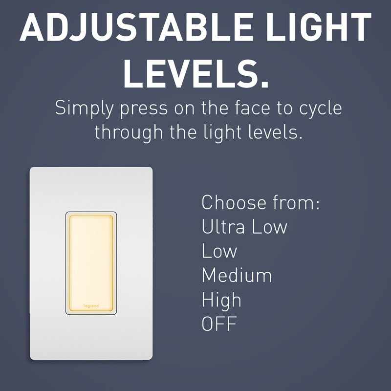 Ivory and Black LED Night Light with Lexan Lens