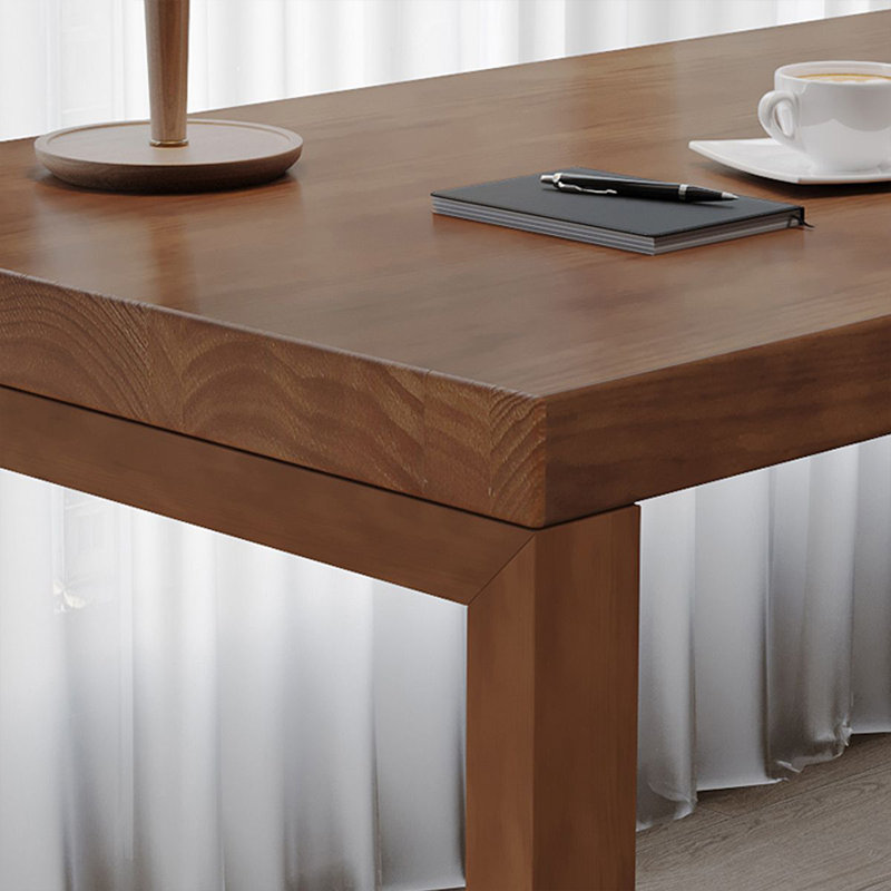 Bureau rectangulaire en bois massif noyer clair, H 29,53 po x l 86,61 po x P 23,62 po