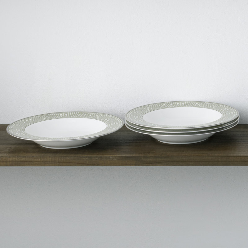 Noritake Infinity Soup Bowls, 8.5", 12 oz., Green Platinum