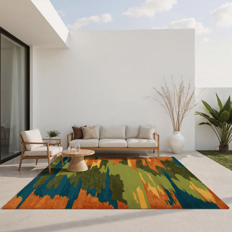 Tapis d'intérieur et d'extérieur Radiant Bloom, Rectangle 3' x 5'