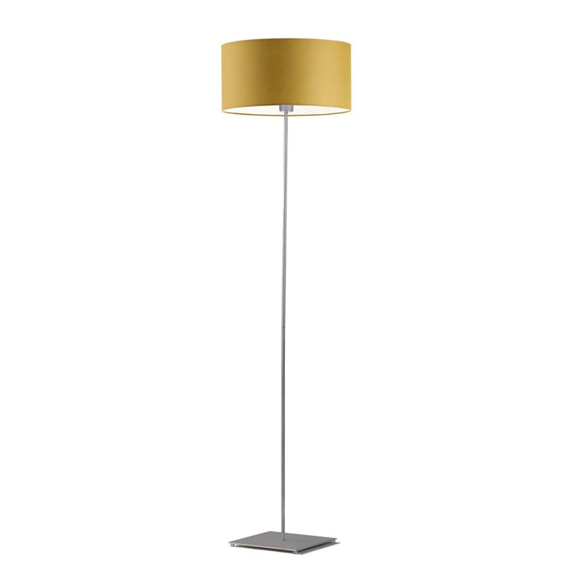 Asawer 156cm Traditional Floor Lamp, Mustard, Brushed Steel