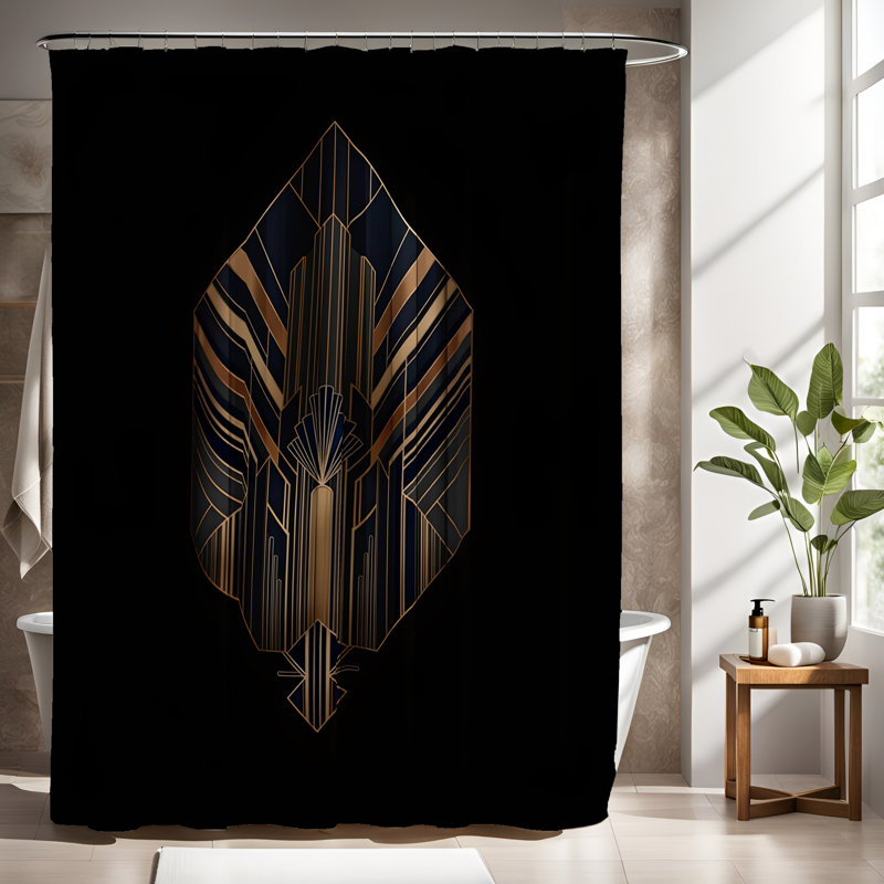 Rideau de douche Art Déco, H 70 po x l 72 po