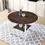 Dining Room Setup - Timeless Style With Antique Dark Oak And White Colors Round Up Stylish Chairs Curved Backrests, Table Extra Space