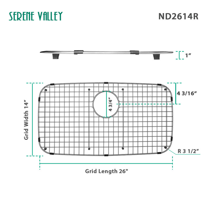 Protecteur d'évier en acier inoxydable robuste avec drain arrière 25,98 po x 13,98 po