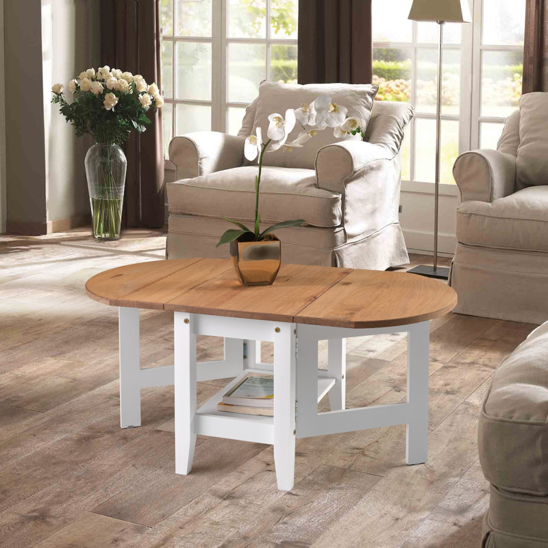 Allbritton Drop Leaf Coffee Table, White