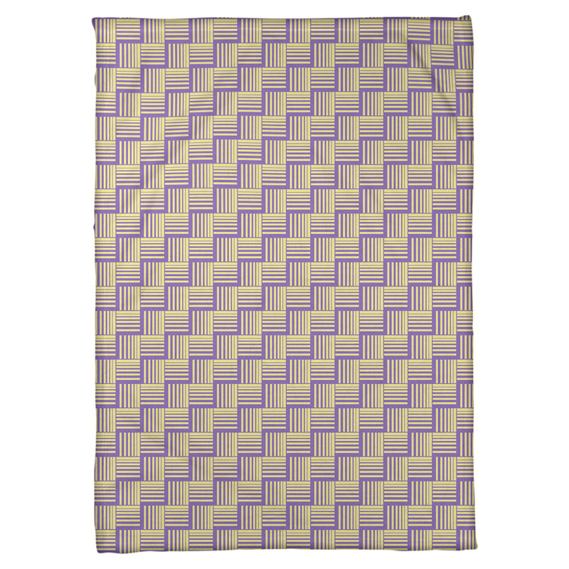 Couverture polaire à rayures classic basketweave, l 60 po x L 80 po, Mauve / Jaune