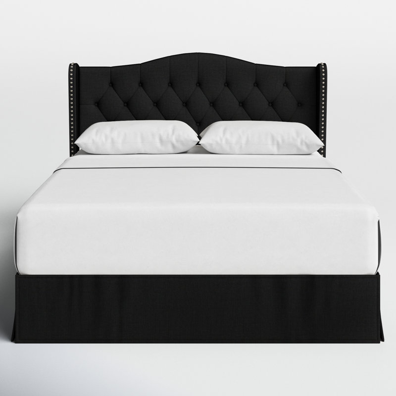 Lit plateforme tapissier Knott Riley, Grand, Noir