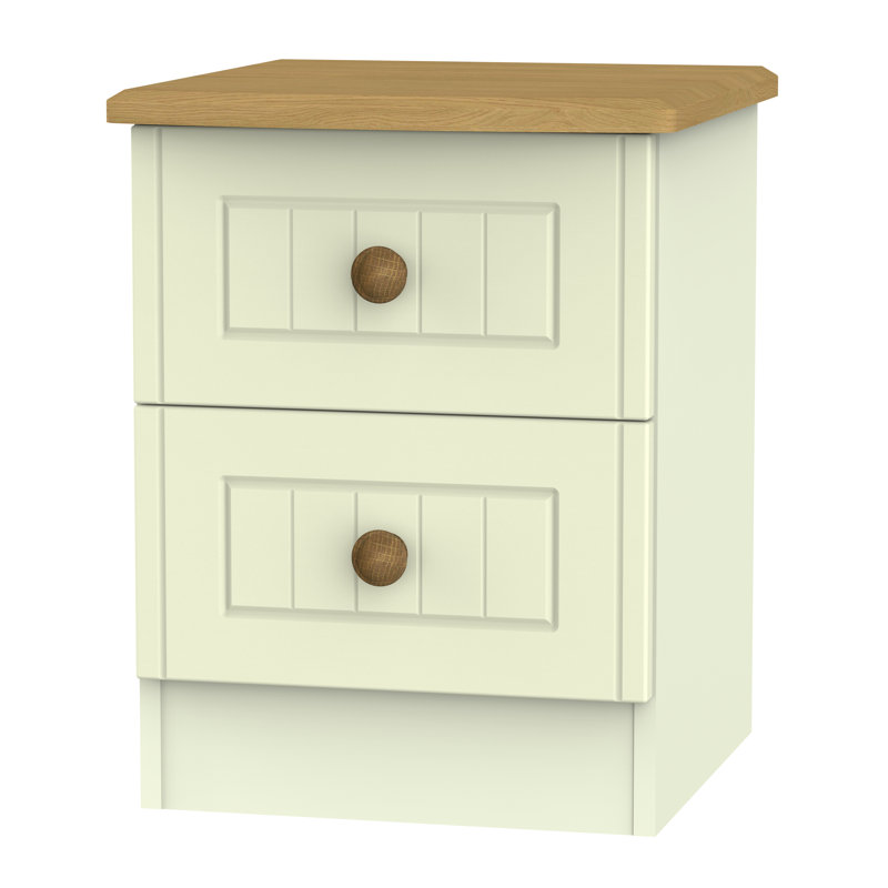 Fully Assembled Saxena 2 Drawer Bedside Table