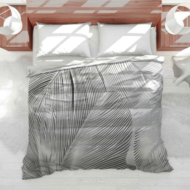 Tropical Nature Monochrome Cotton Blend Comforter, King Comforter
